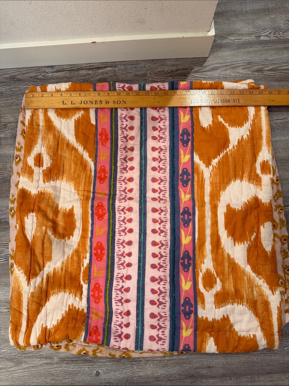 X2 NEW anthropology Bohemian Orange & Pink Patterned 100% cotton pillow covers